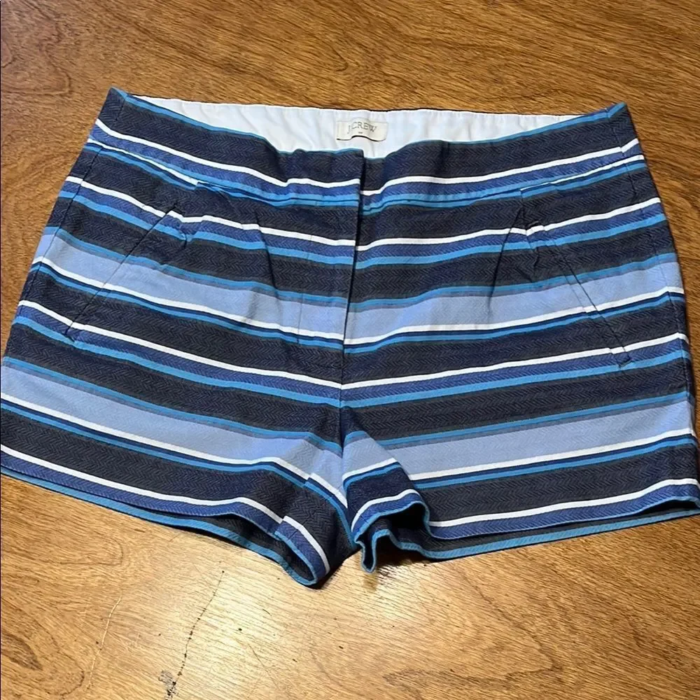 J. Crew Blue and White Bermuda Shorts Nautical Style